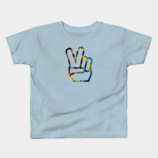 Tie Dye Peace Fingers Kids T-Shirt